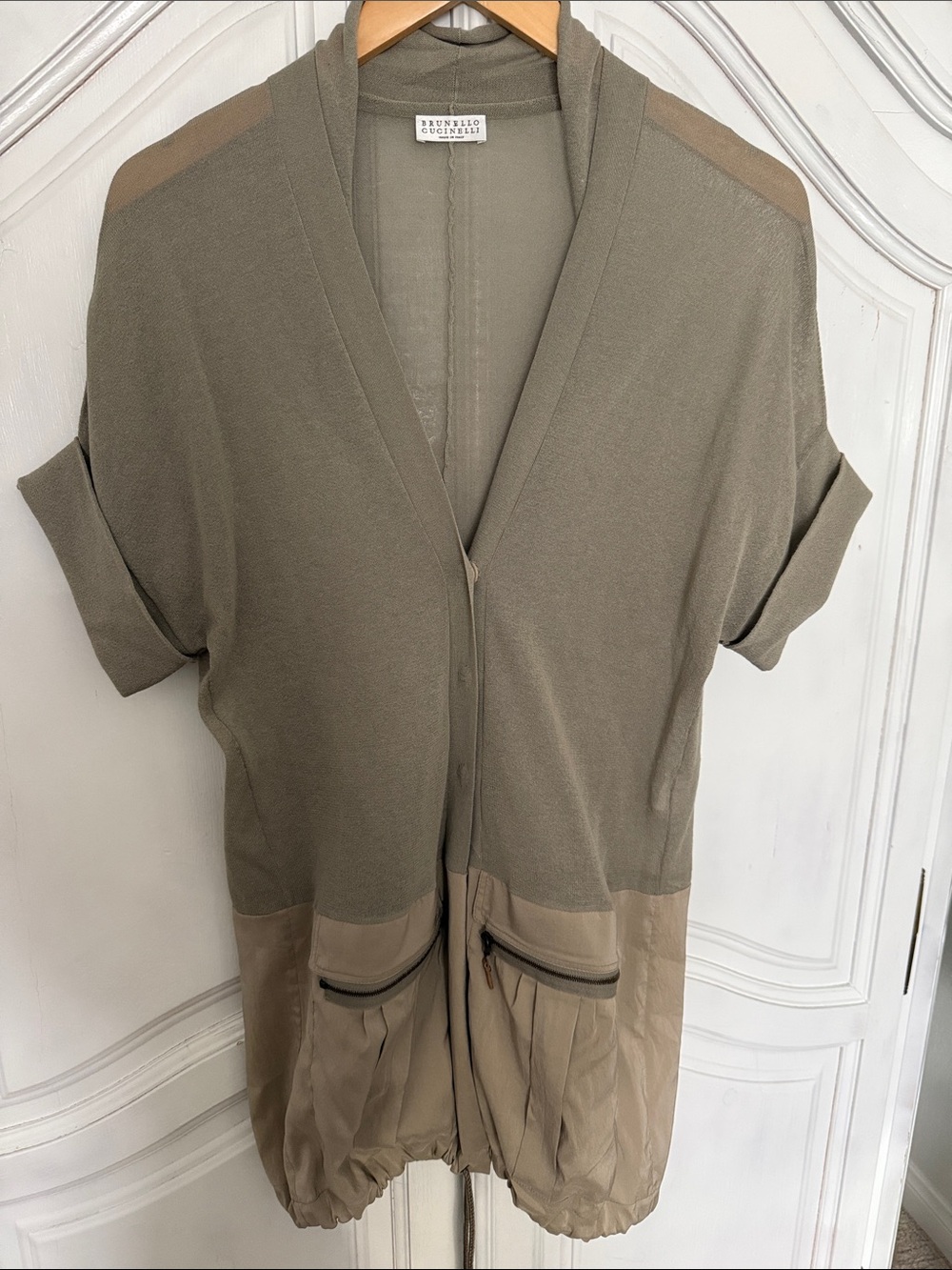 Brunello Cucinelli Cotton-Blend Longline Top, Size M Italian Designer Luxury Lux